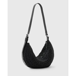 AllSaints Half Moon Waxed Cotton Shoulder Bag